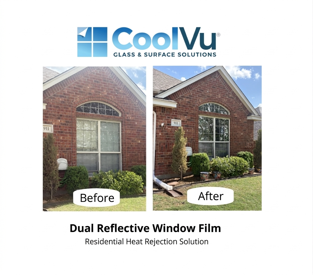 Dual Reflective Window Film Installation
